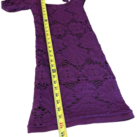 Intimately Free People Mini Dress Purple Lace Bodycon XS S Boho Festival Party - Picture 7 of 9